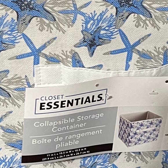 New Set of 2 Closet Essentials Collapsible Storage Containers Starfish Pattern - Picture 6 of 15